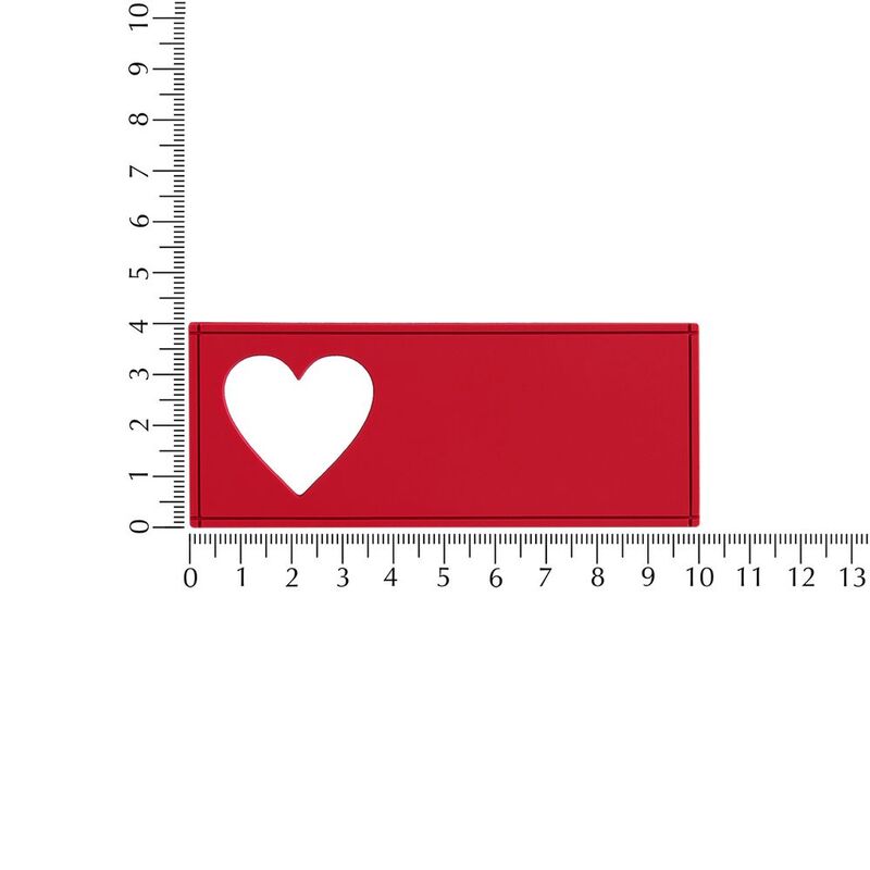 Лейбл из ПВХ с вырубкой &laquo;Сердце&raquo;, красный арт.17595.50