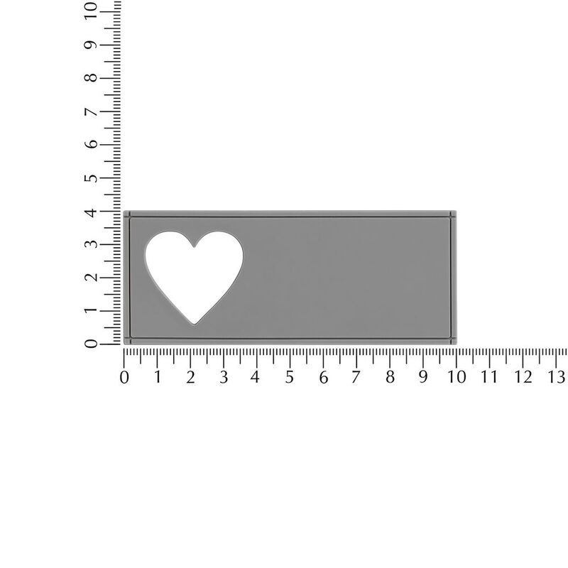 Лейбл из ПВХ с вырубкой &laquo;Сердце&raquo;, серый арт.17595.10