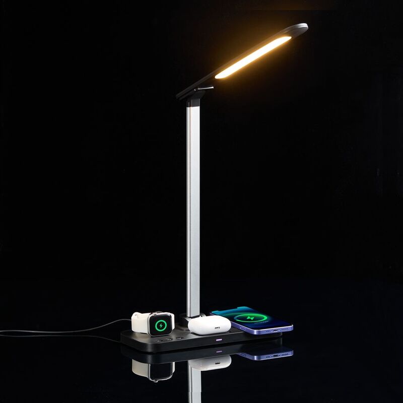 Настольная лампа с беспроводной зарядкой Power Light, черная арт.15767.30