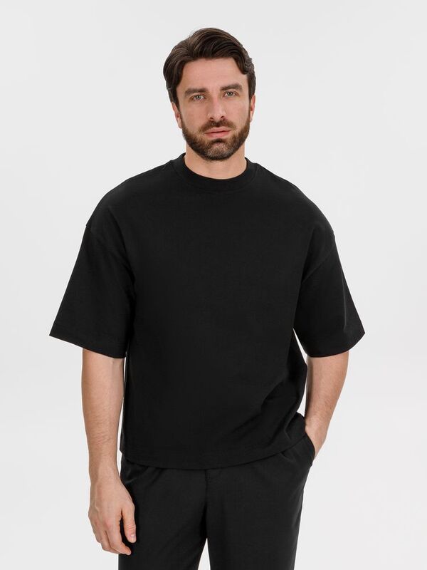 Футболка оверсайз Big Boss, черная арт.18403.30