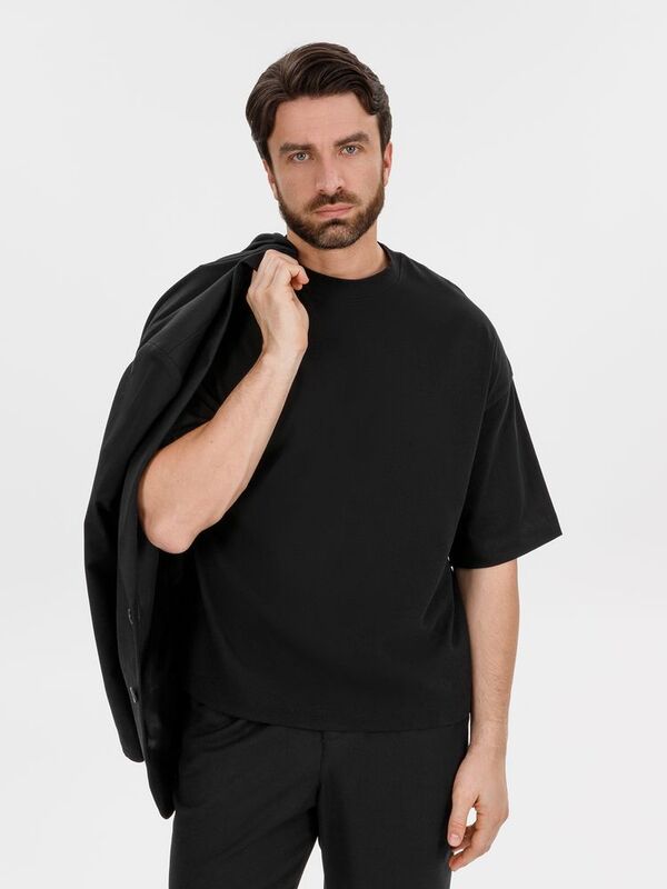 Футболка оверсайз Big Boss, черная арт.18403.30