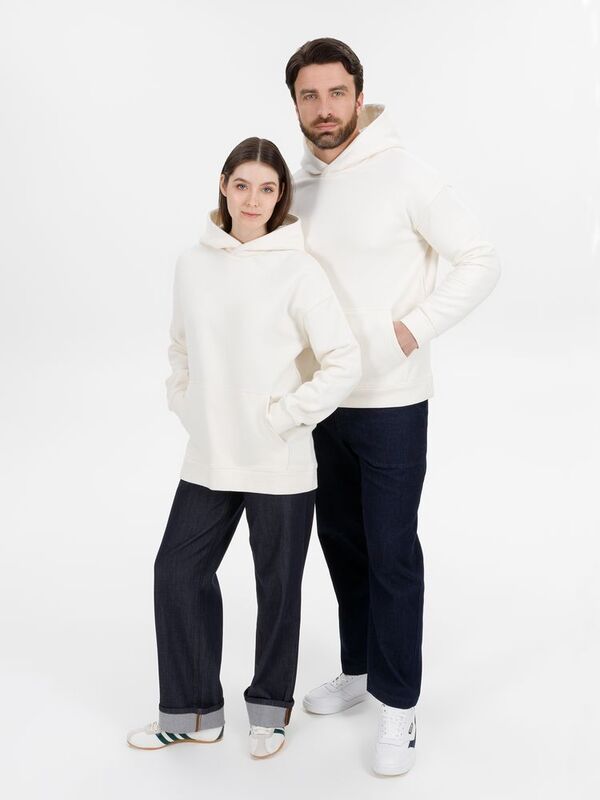 Худи оверсайз унисекс Snuggie, молочно-белое арт.18405.60