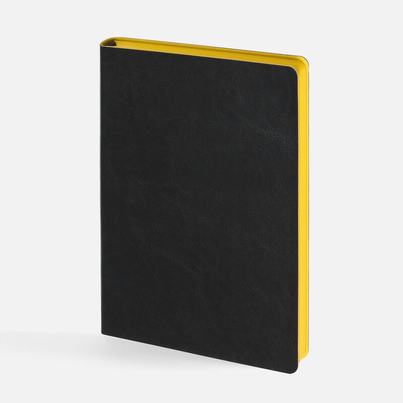 Ежедневник Doppio, недатированный, черный с желтым арт.26022.38