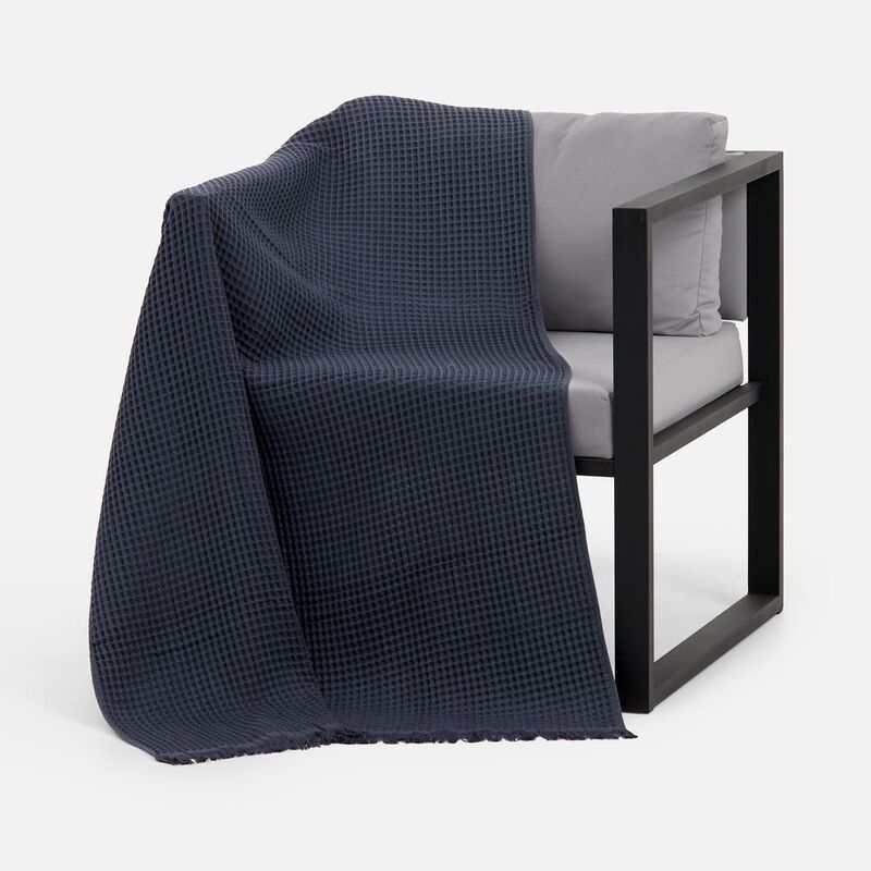 Плед вафельный Elenglect, темно-серый арт.17378.13