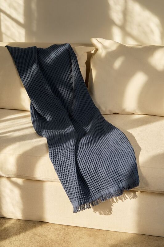 Плед вафельный Elenglect, темно-серый арт.17378.13