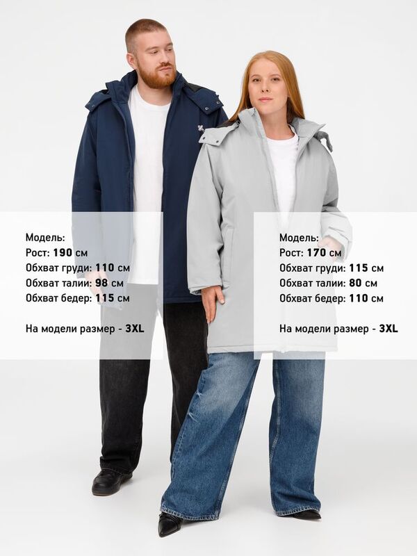 Куртка-парка унисекс Sfera, темно-синяя арт.20440.40