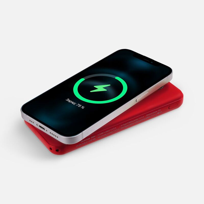 Аккумулятор Omni Qi 10000 мАч, ver.2, красный арт.22077.50