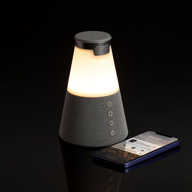 Bluetooth-колонка с беспроводной зарядкой и подсветкой Cone Sonance, серая арт.17573.10