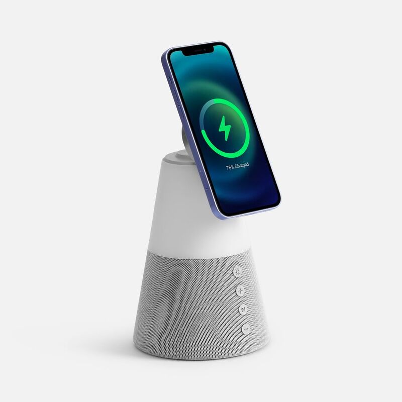 Bluetooth-колонка с беспроводной зарядкой и подсветкой Cone Sonance, серая арт.17573.10