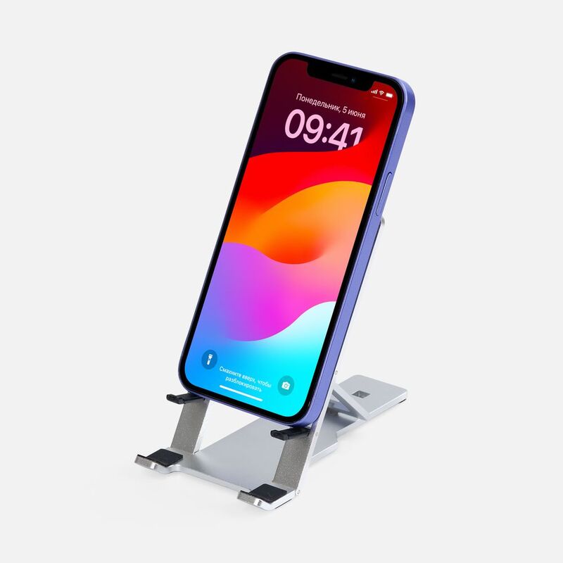 Подставка для смартфона Tactic, серебристая арт.17489.10