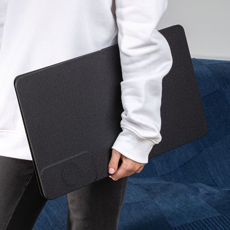 Складной стол для ноутбука с беспроводной зарядкой Kickstand Table, серый арт.17486.10