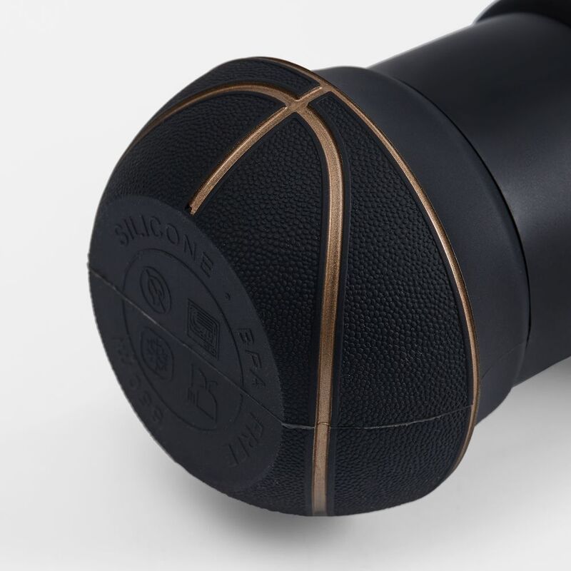 Складная бутылка для воды Basketball Flex, черная арт.17492.30