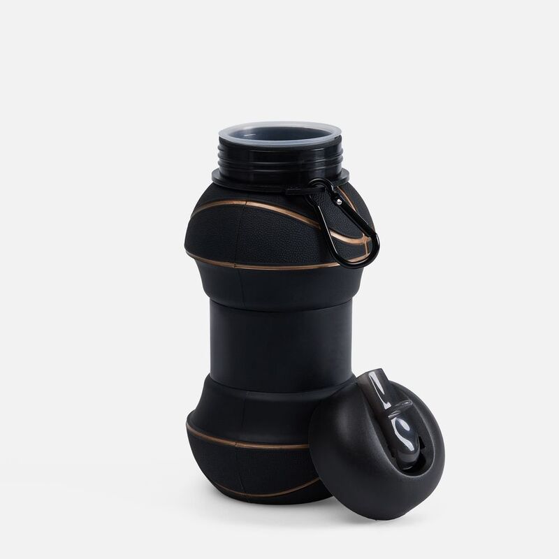 Складная бутылка для воды Basketball Flex, черная арт.17492.30