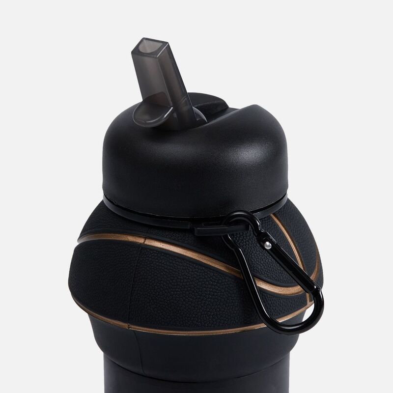 Складная бутылка для воды Basketball Flex, черная арт.17492.30