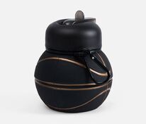 Складная бутылка для воды Basketball Flex, черная арт.17492.30