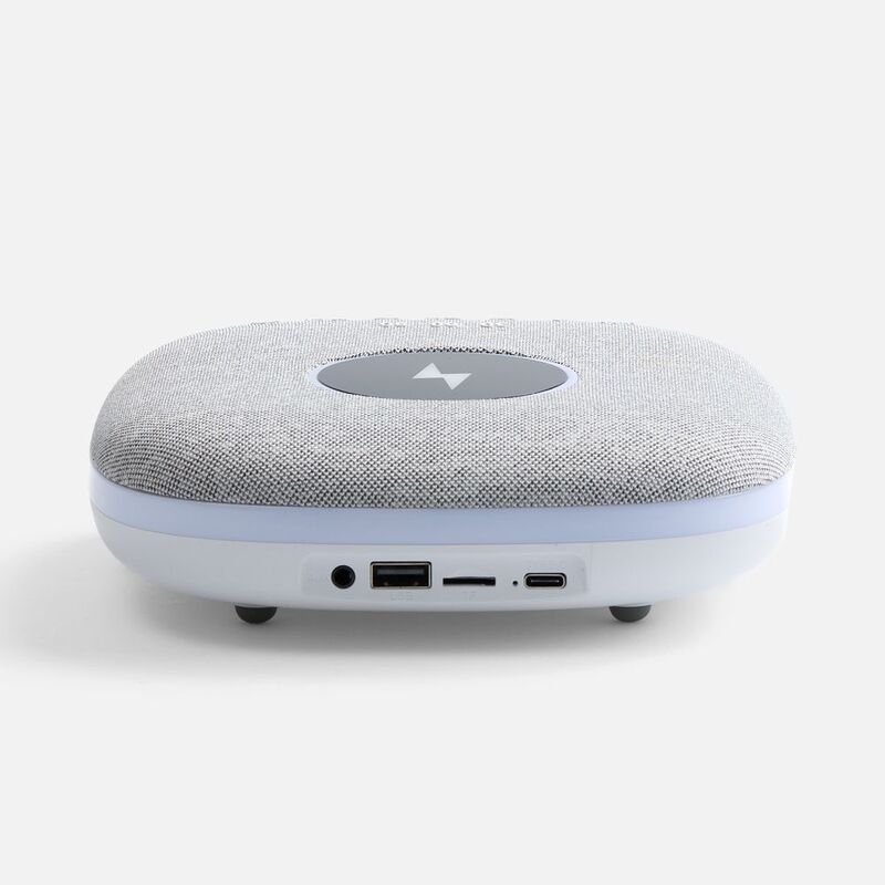 Bluetooth-колонка с беспроводной зарядкой и подсветкой Terrafonic, серая арт.17487.10