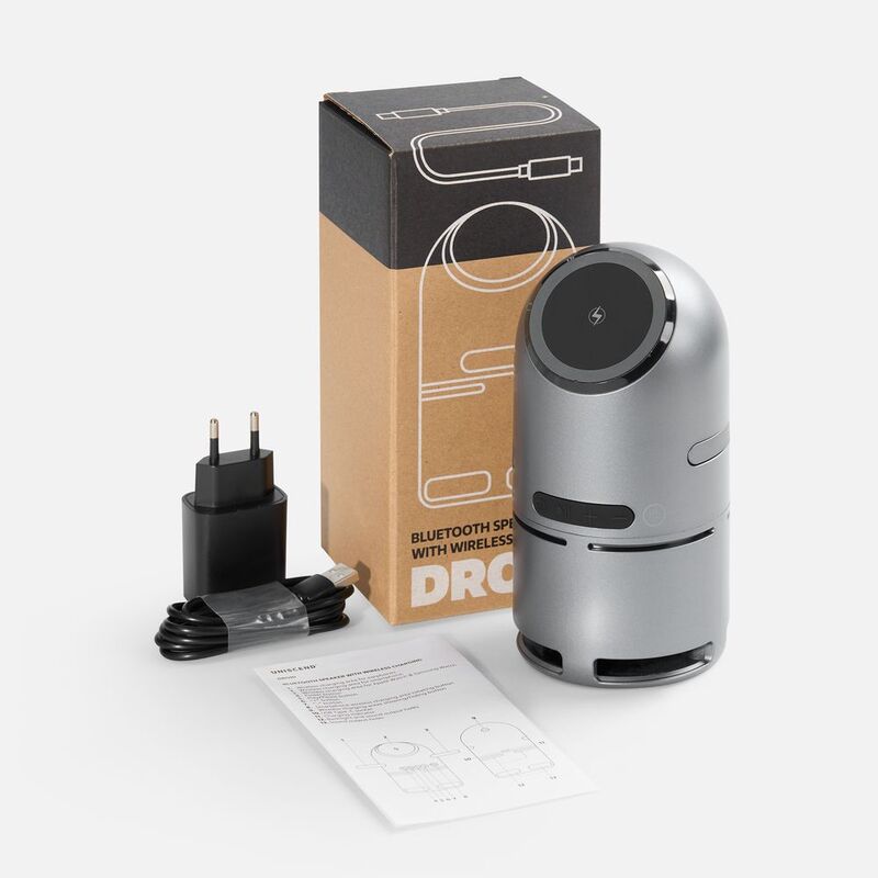 Bluetooth-колонка с беспроводной зарядкой Droid, серая арт.17587.10