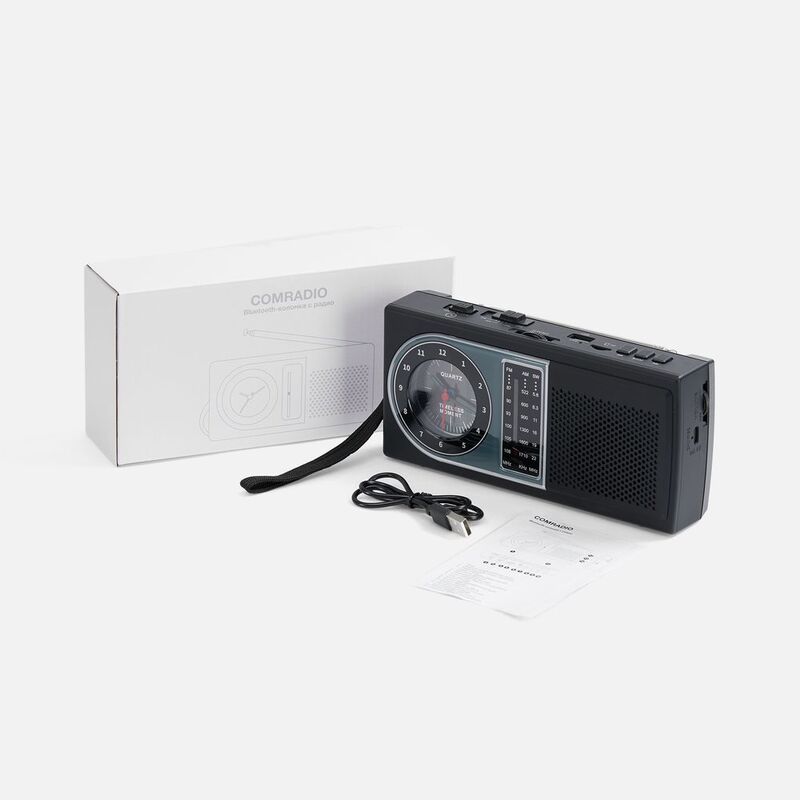 Bluetooth-колонка с радио Comradio, черная арт.17589.30
