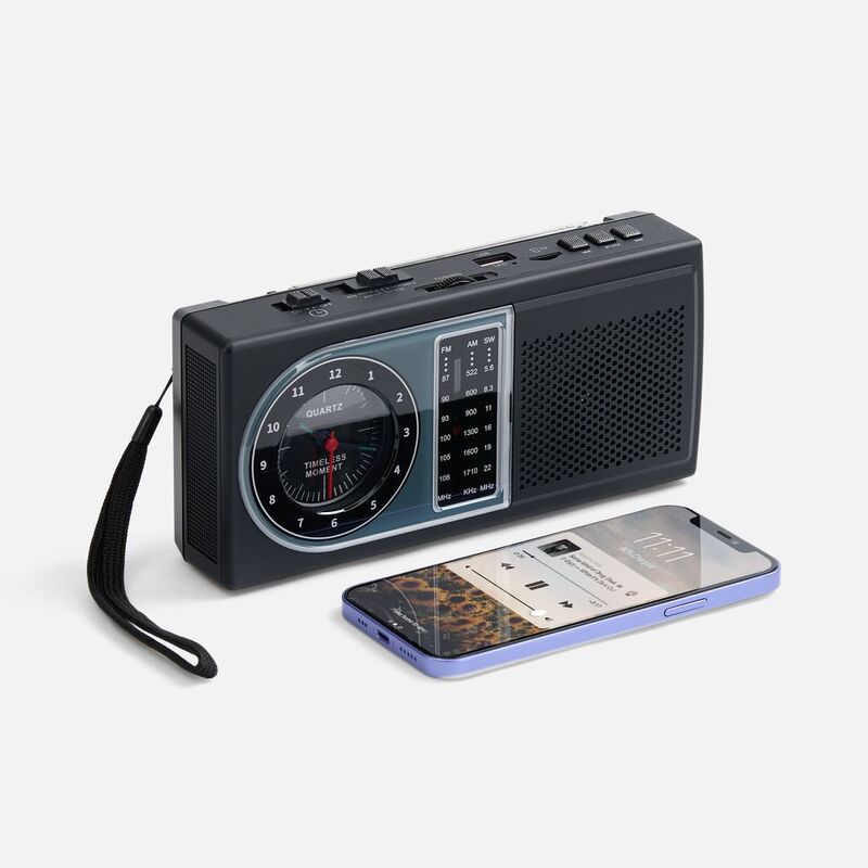 Bluetooth-колонка с радио Comradio, черная арт.17589.30