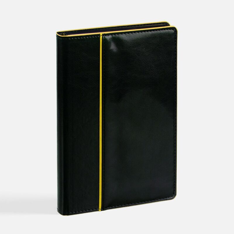 Ежедневник Alanis, недатированный, черный с желтым арт.18299.38