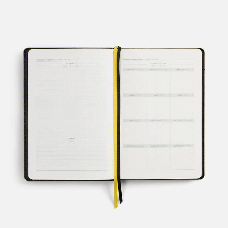 Ежедневник Alanis, недатированный, черный с желтым арт.18299.38