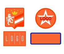 Шеврон из габардина Gabo M, оранжевый арт.18312.20