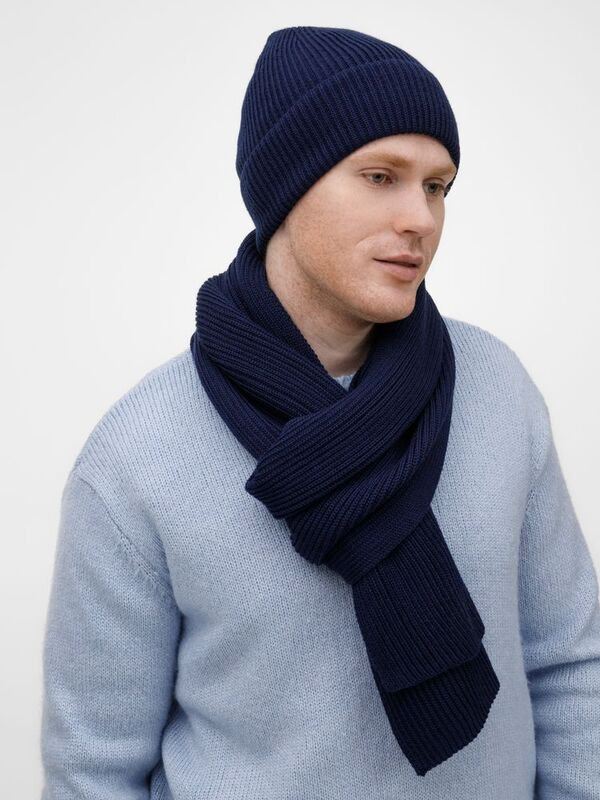 Шарф Nobilis Mono, темно-синий арт.19908.41