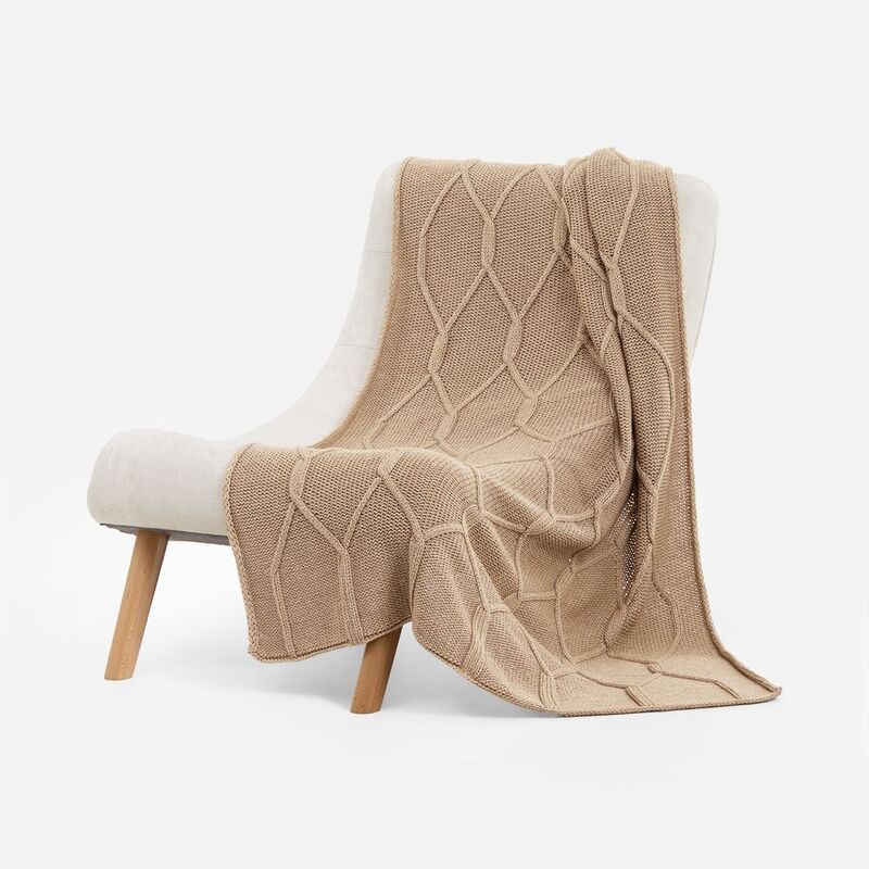 Плед Curve Verve, бежевый меланж арт.20706.12