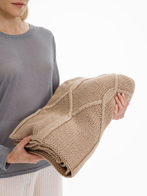 Плед Curve Verve, бежевый меланж арт.20706.12