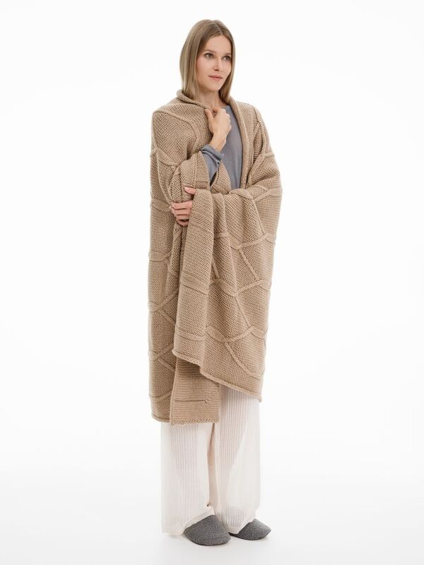 Плед Curve Verve, бежевый меланж арт.20706.12