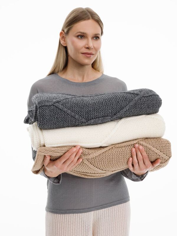 Плед Curve Verve, молочно-белый арт.20706.60