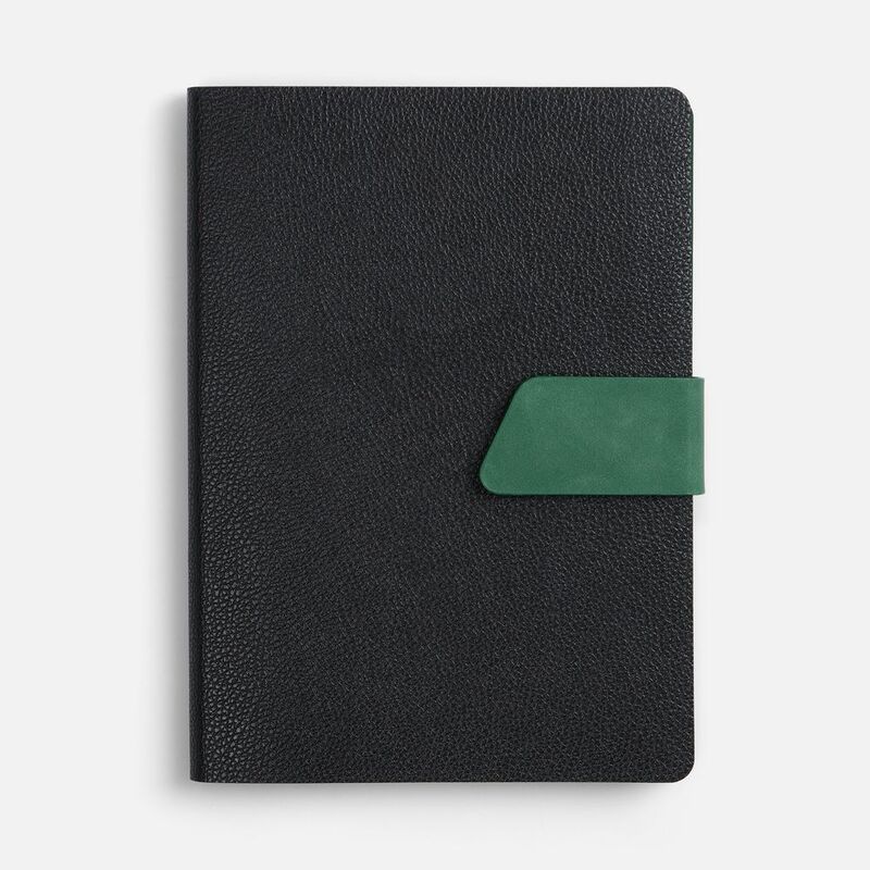 Ежедневник Boom, недатированный, черный с зеленым арт.15768.39