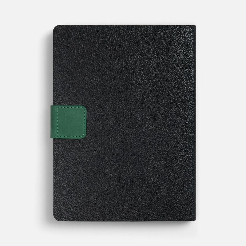 Ежедневник Boom, недатированный, черный с зеленым арт.15768.39
