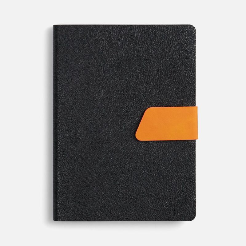 Ежедневник Boom, недатированный, черный с оранжевым арт.15768.32