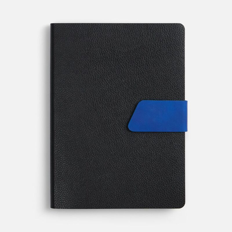 Ежедневник Boom, недатированный, черный с ярко-синий арт.15768.43