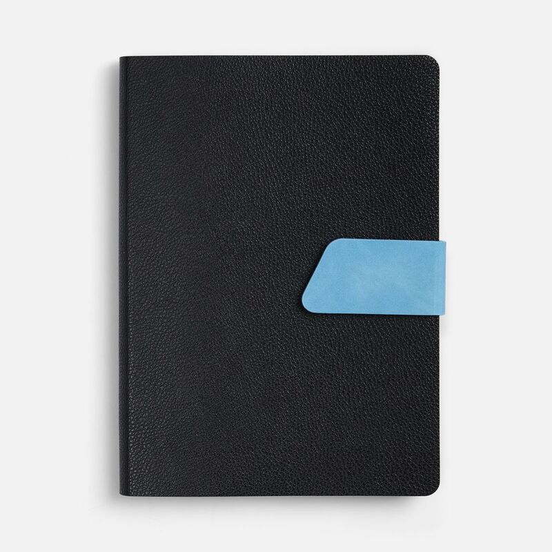 Ежедневник Boom, недатированный, черный с голубым арт.15768.14