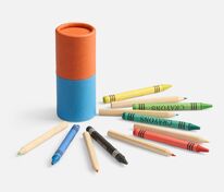 Набор цветных карандашей с мелками Kiddo Tube, голубой с оранжевым арт.19885.01