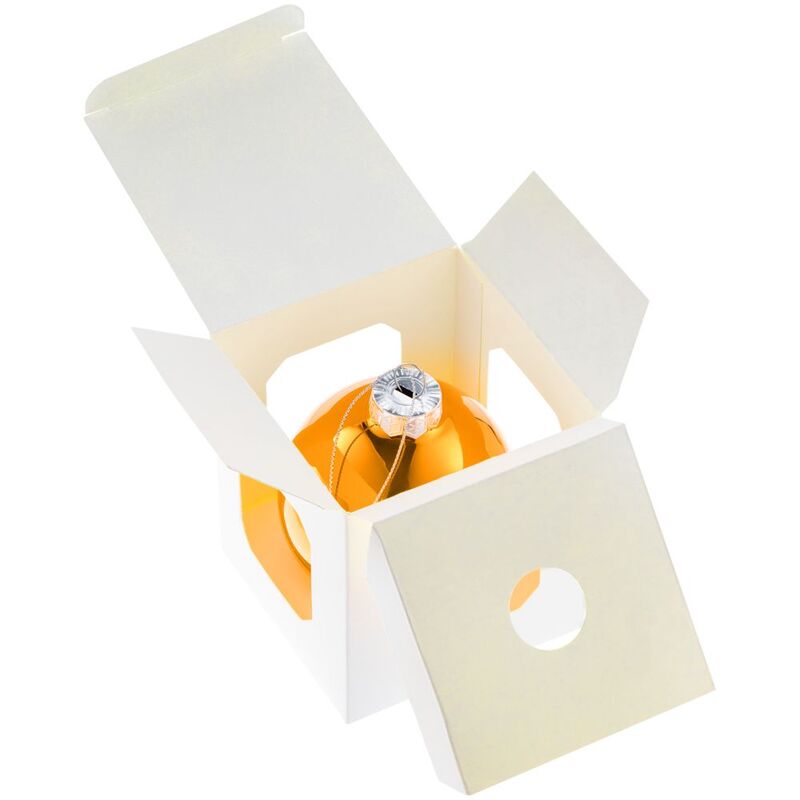 Елочный шар Finery Gloss, 8 см, глянцевый оранжевый арт.17662.20