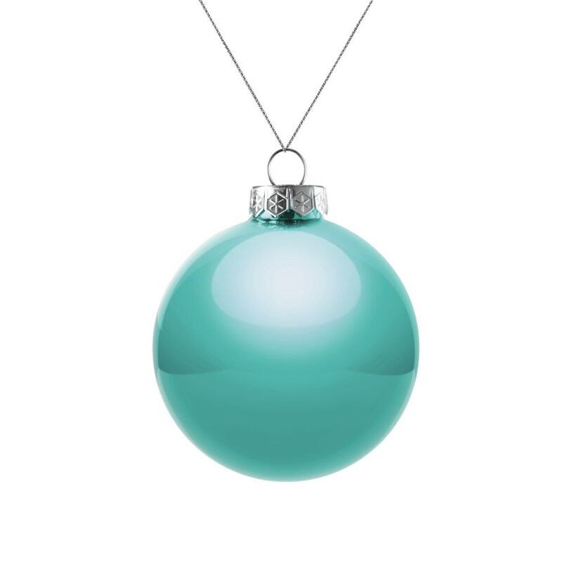 Елочный шар Finery Gloss, 8 см, глянцевый бирюзовый арт.17662.49