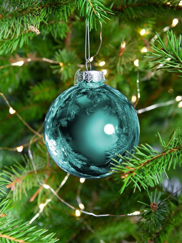 Елочный шар Finery Gloss, 8 см, глянцевый бирюзовый арт.17662.49