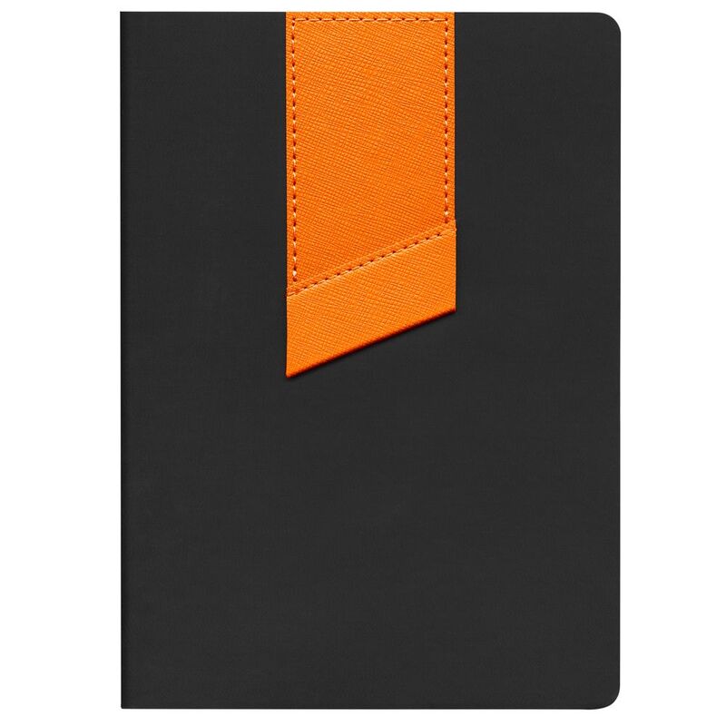 Ежедневник Bookmark, недатированный, черный с оранжевым арт.21180.32