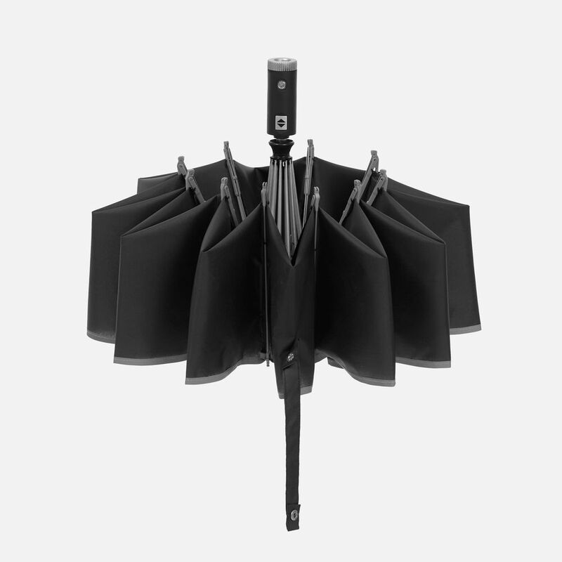 Зонт обратного сложения Norsken с фонариком, черный арт.20178.30