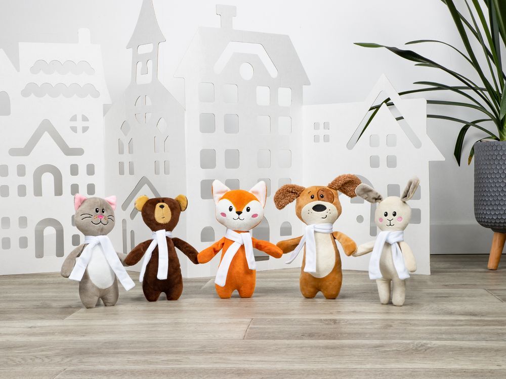 Мягкая игрушка Beastie Toys, собачка с белым шарфом арт.19989.01