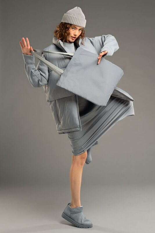 Шопер B5, серый с серыми ручками арт.19215.10