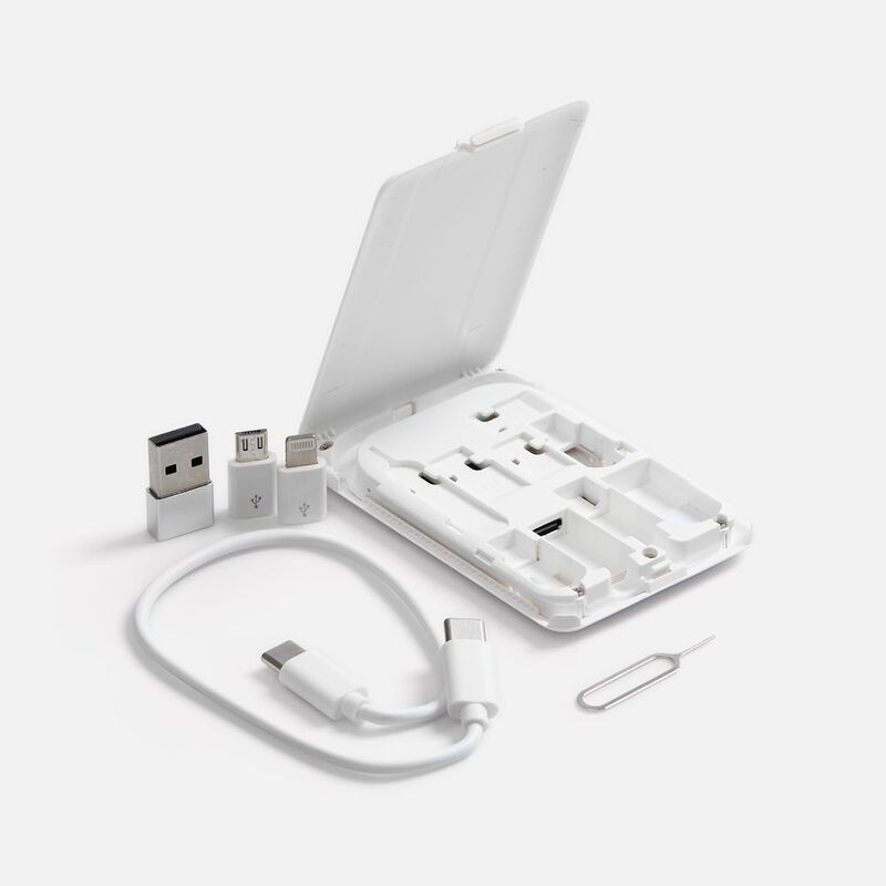 Органайзер с беспроводной зарядкой и набором адаптеров Octopod, белый арт.16877.60