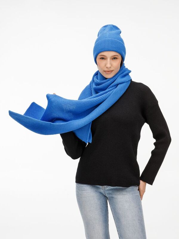 Шапка Nobilis Mono, синяя (аква) арт.19909.48