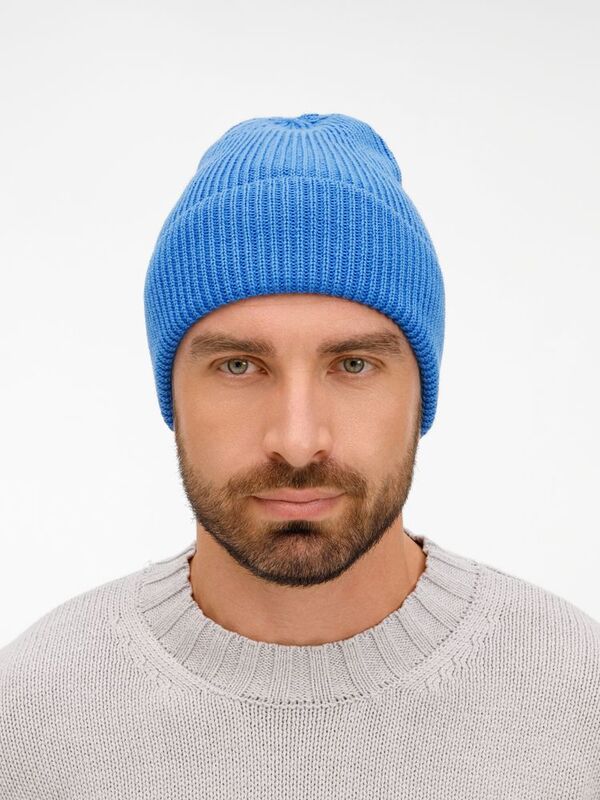 Шапка Nobilis Mono, синяя (аква) арт.19909.48