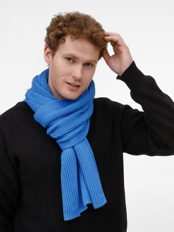 Шарф Nobilis Mono, синий (аква) арт.19908.48