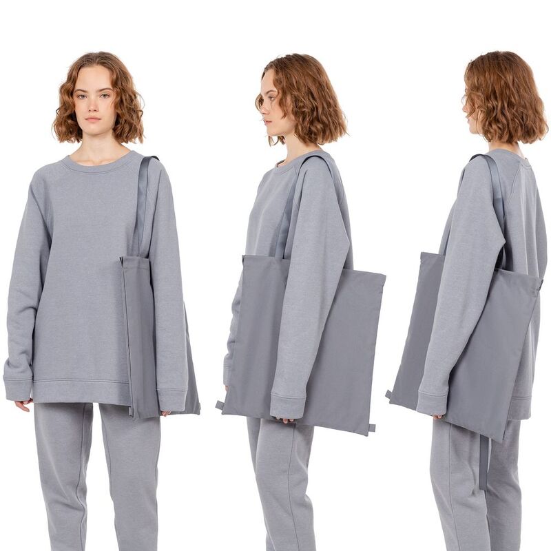 Шопер B3, серый с серыми ручками арт.19216.10