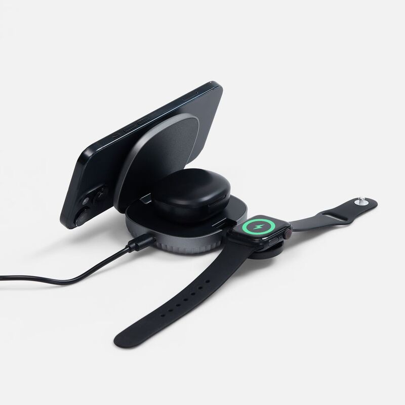 Складная станция беспроводной зарядки flowPad, серая арт.18453.10